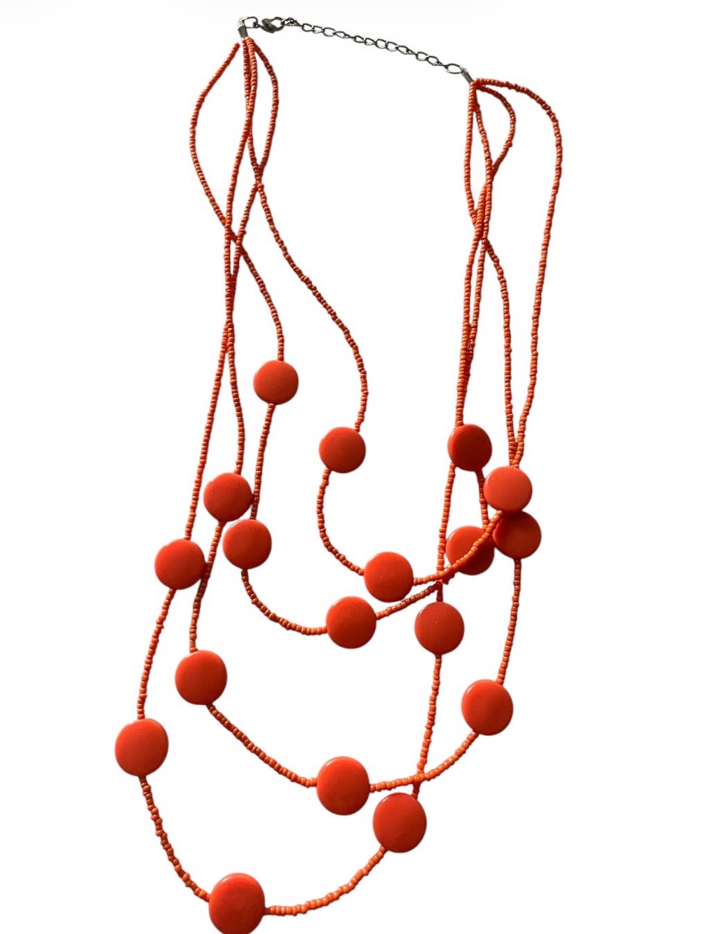 Multistrand Orange Bead Statement Necklace